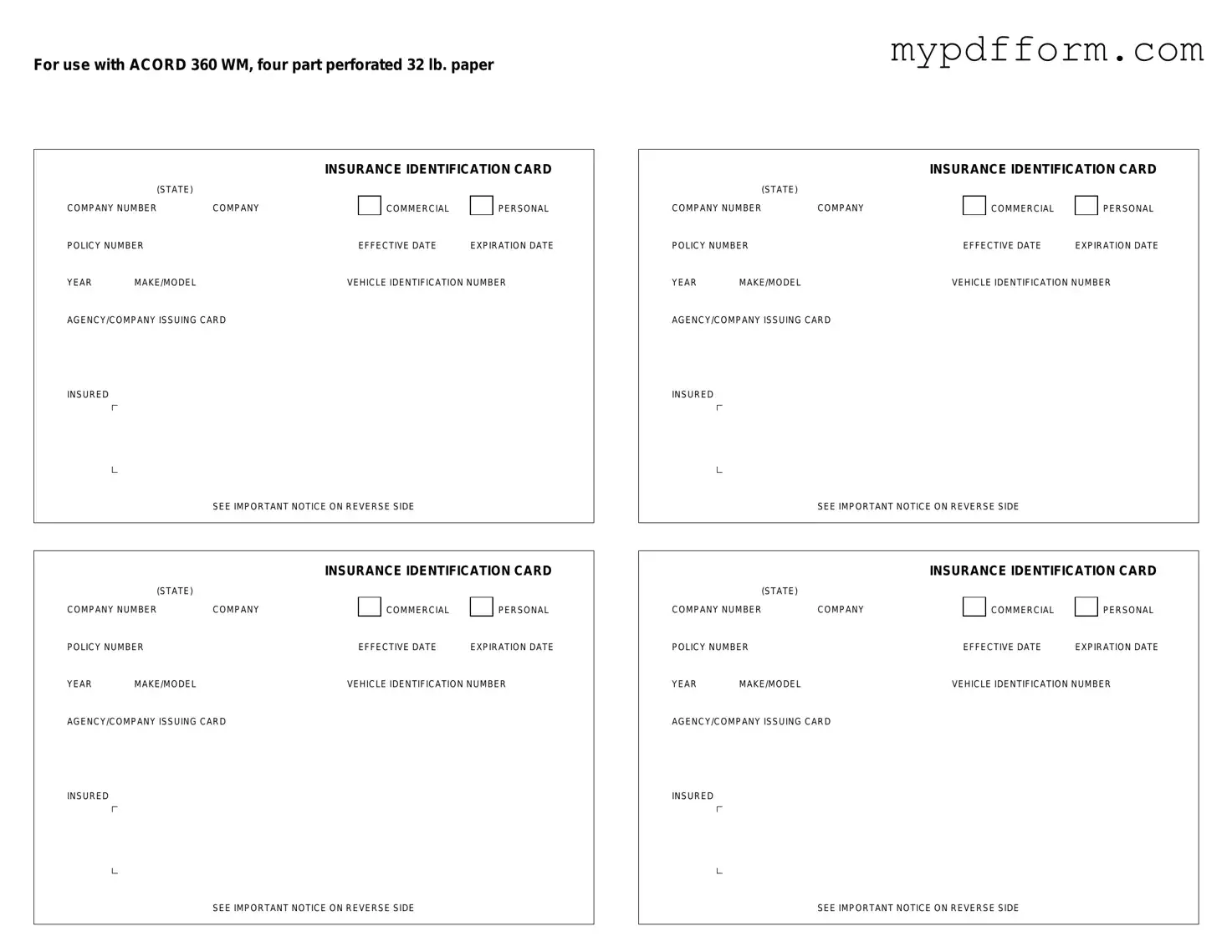 Fill in Your Acord 50 WM Form