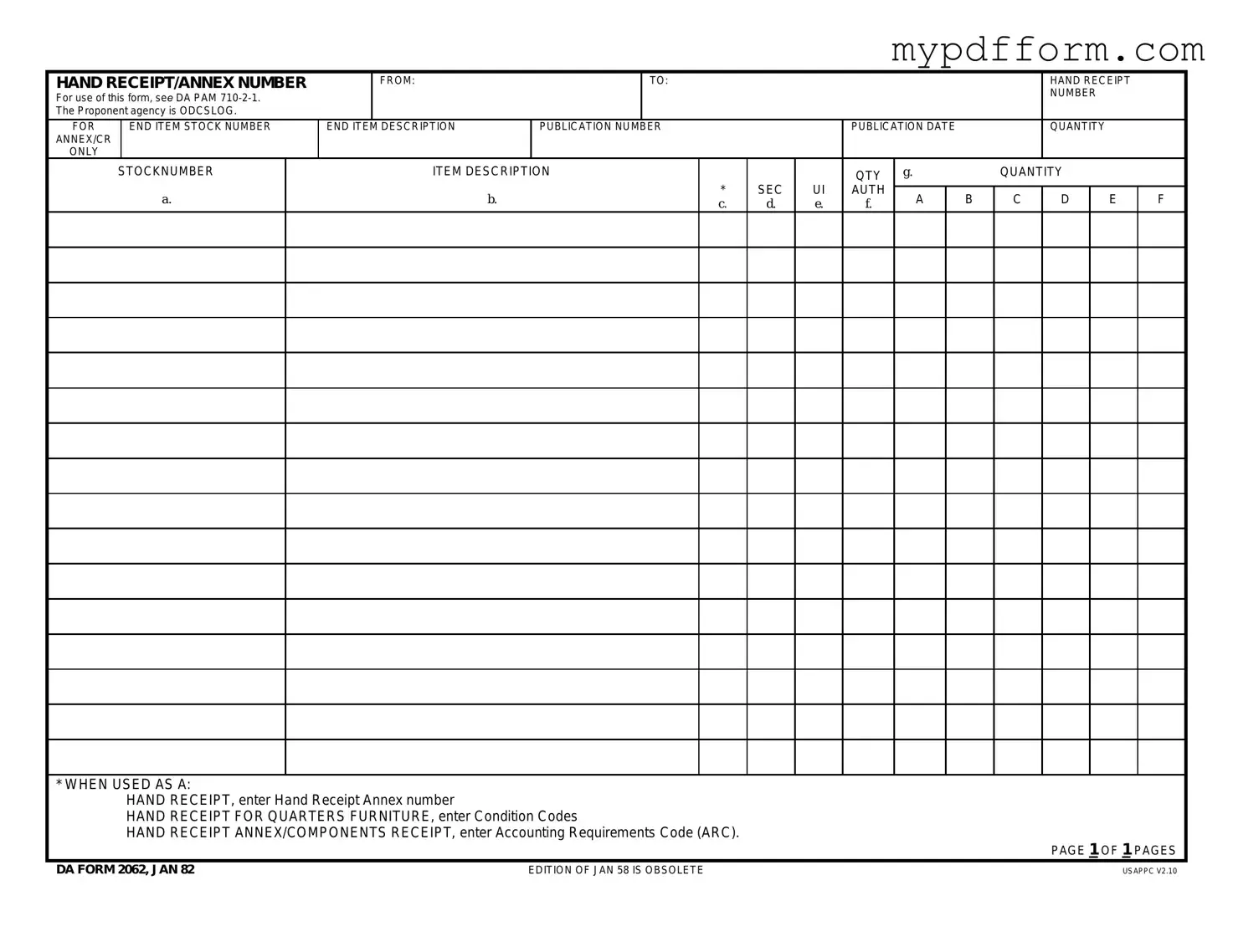 Fill in Your Da Form