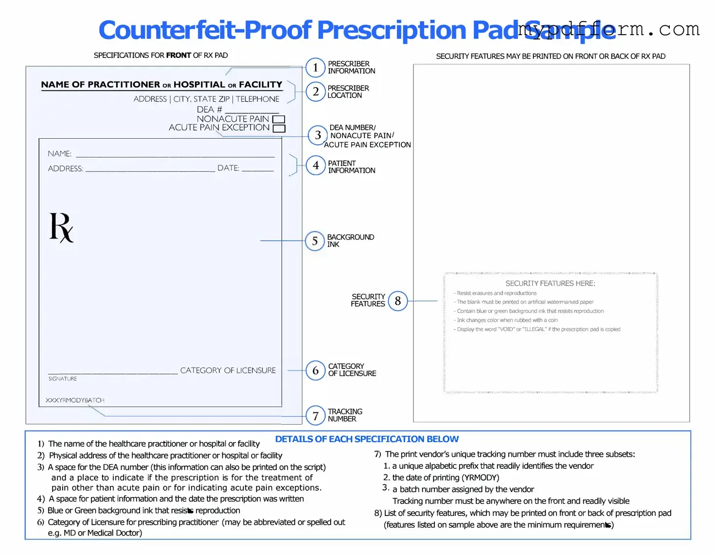 Fill in Your Prescription Pad Form