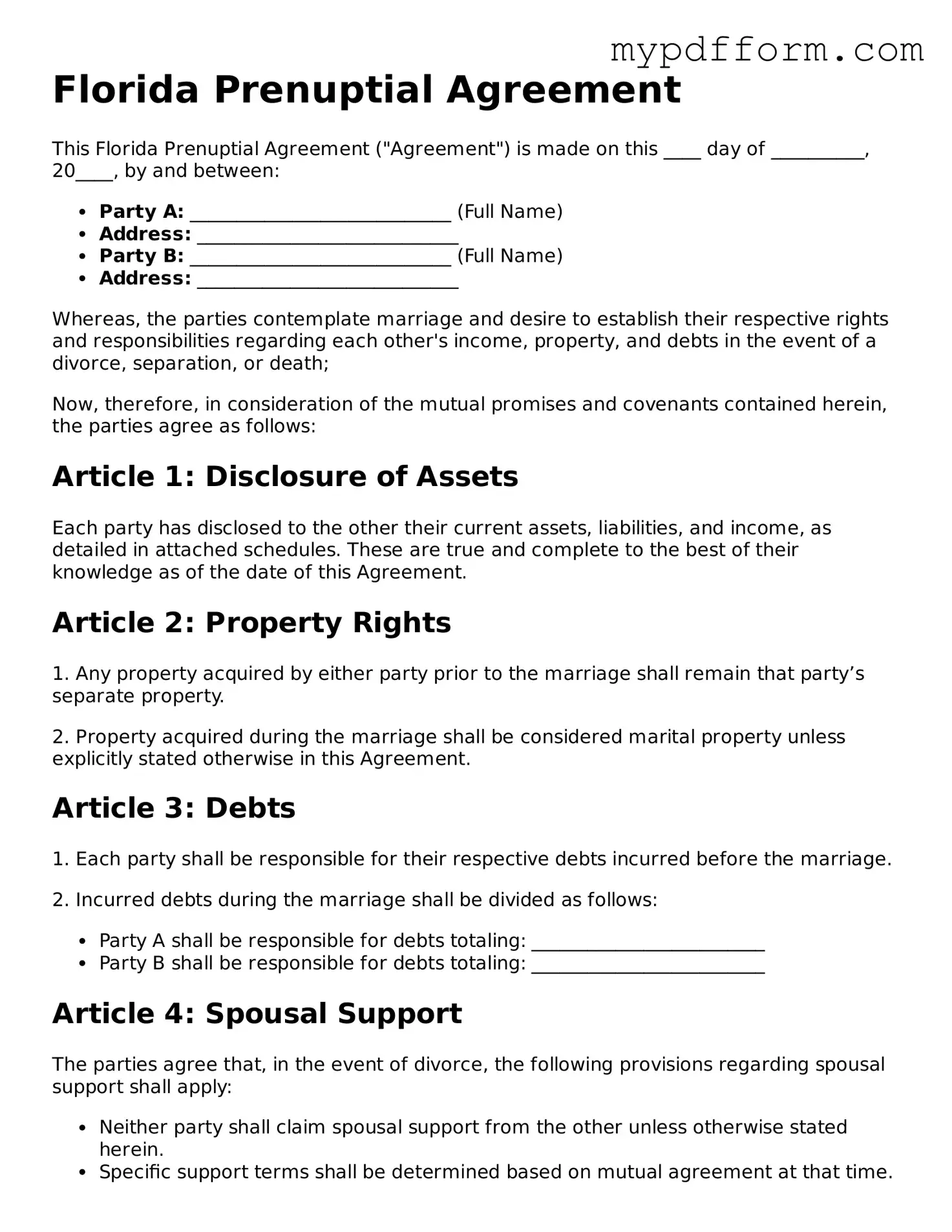 Valid  Prenuptial Agreement Template for Florida