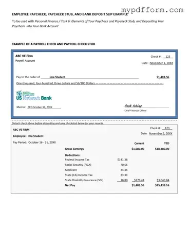 Fill in Your Payroll Check Form