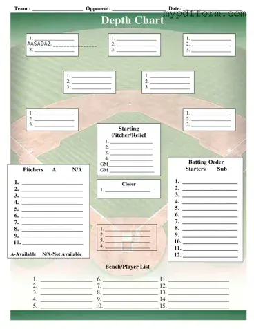 Fill in Your Baseball Field Lineup Form