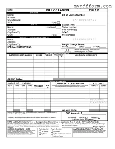 Fill in Your Bill of Lading with a Supplement Form