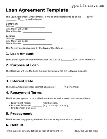 Fillable Loan Agreement Document