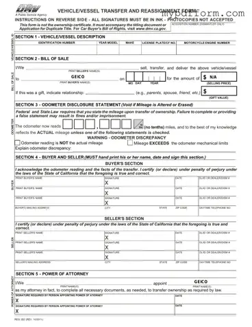 Fill in Your California Fotm Reg 262 Form