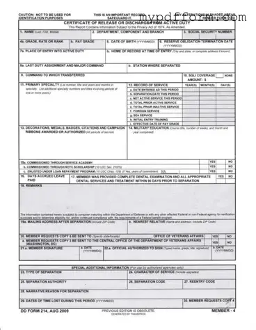 Fill in Your Dd 214 Form