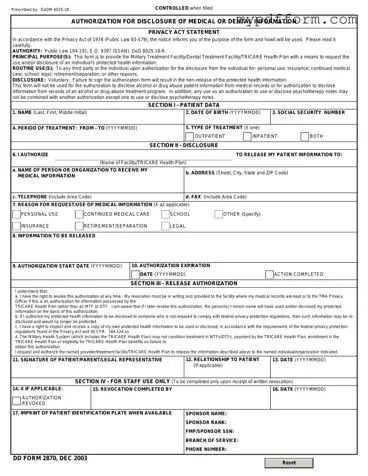 Fill in Your DD 2870 Form