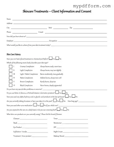 Fill in Your Facial Consent Form