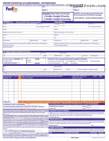 Fill in Your Fedex Bill Of Lading Form
