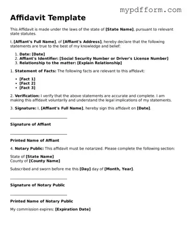 Fillable Affidavit Document
