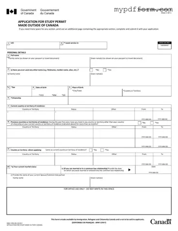 Fill in Your Imm 1294 Form