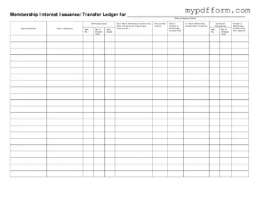 Fill in Your Membership Ledger Form