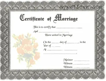 Fill in Your Marriage Certificate Form