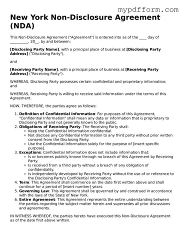 Valid  Non-disclosure Agreement Template for New York