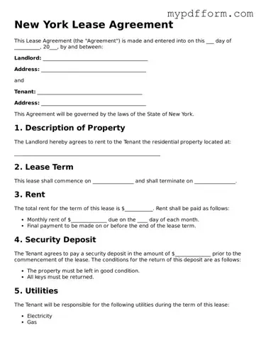 Valid  Lease Agreement Template for New York