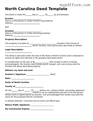 Valid  Deed Template for North Carolina