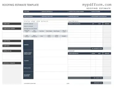 Fill in Your Roofing Estimate Form