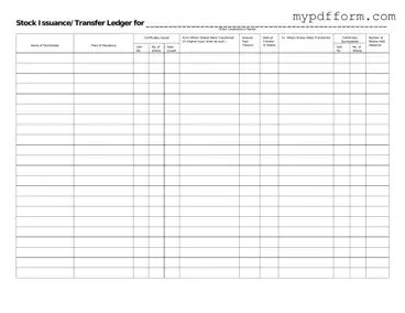 Fill in Your Stock Transfer Ledger Form