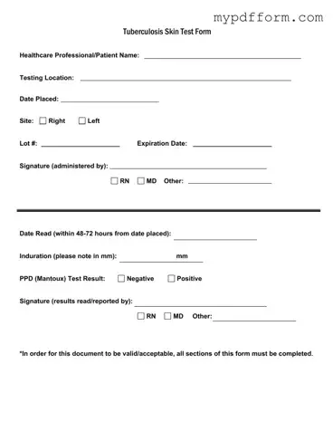 Fill in Your Tb Test Form