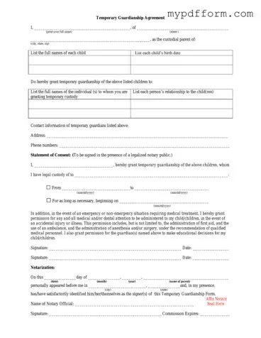 Fill in Your Temporary Custody Form
