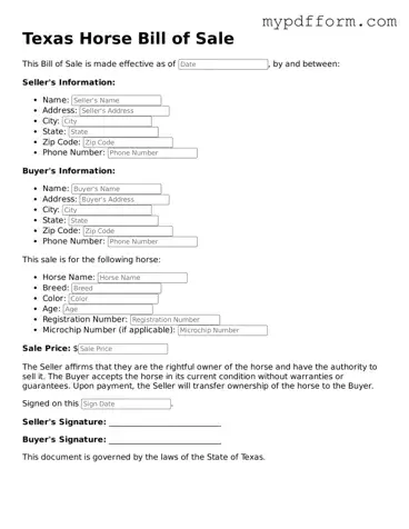 Valid  Horse Bill of Sale Template for Texas