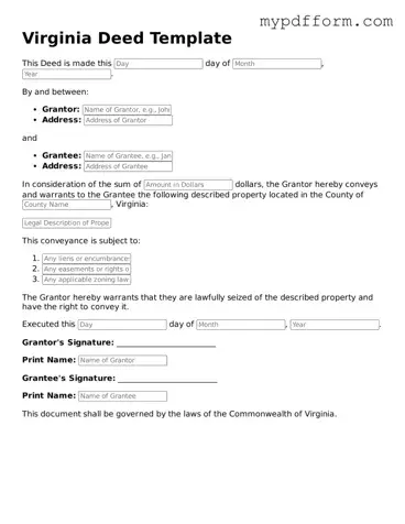 Valid  Deed Template for Virginia
