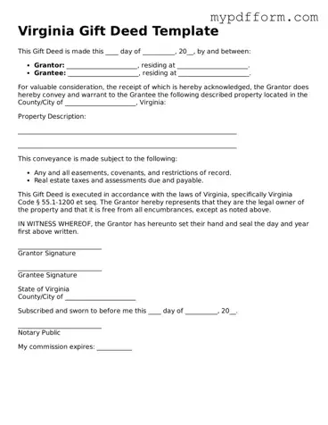 Valid  Gift Deed Template for Virginia
