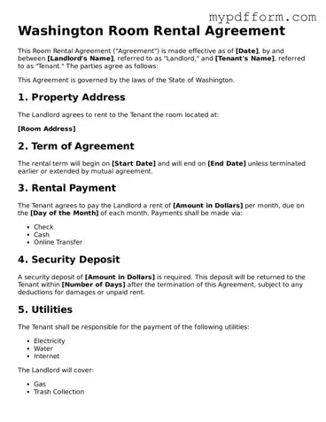 Valid  Room Rental Agreement Template for Washington