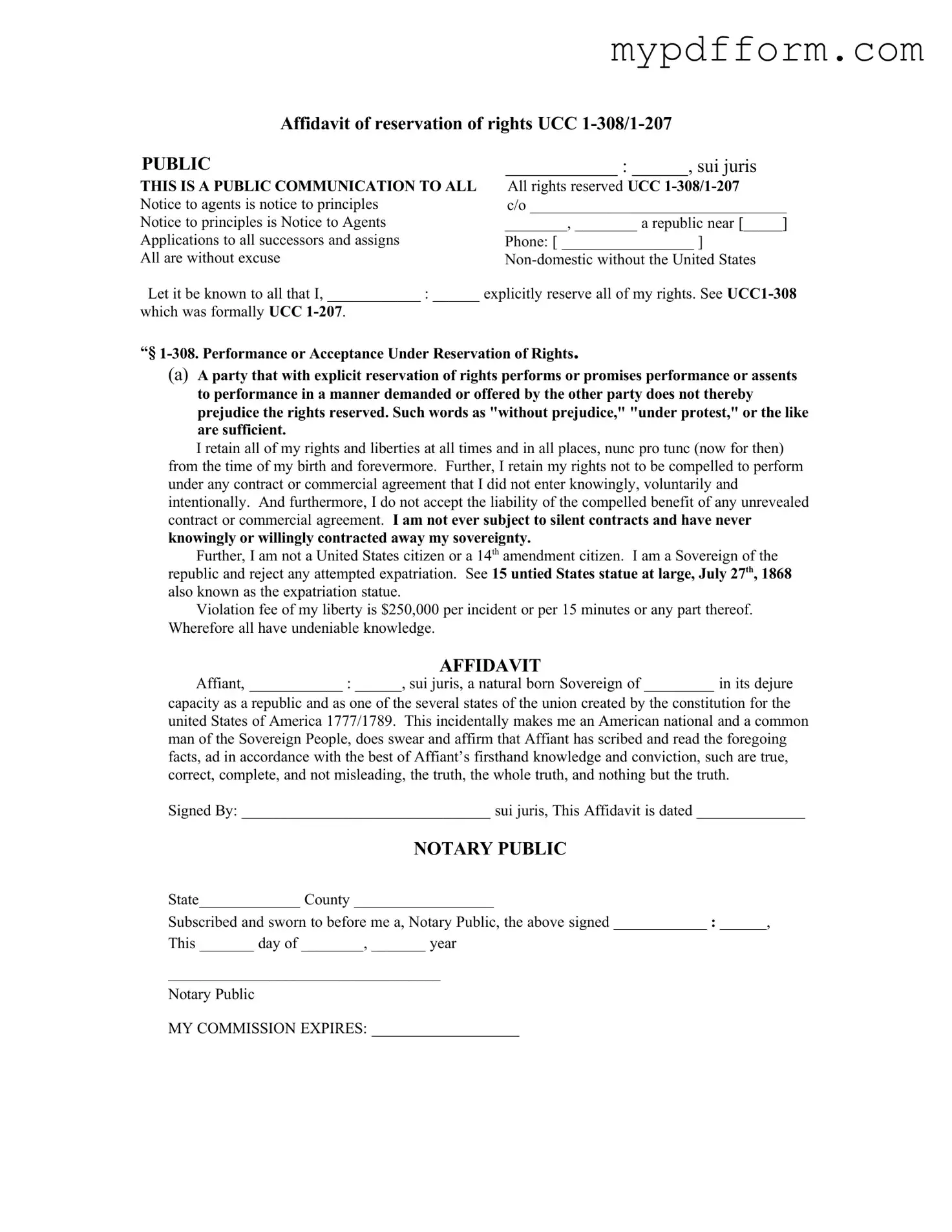 Fill in Your Ucc 1 308 Form
